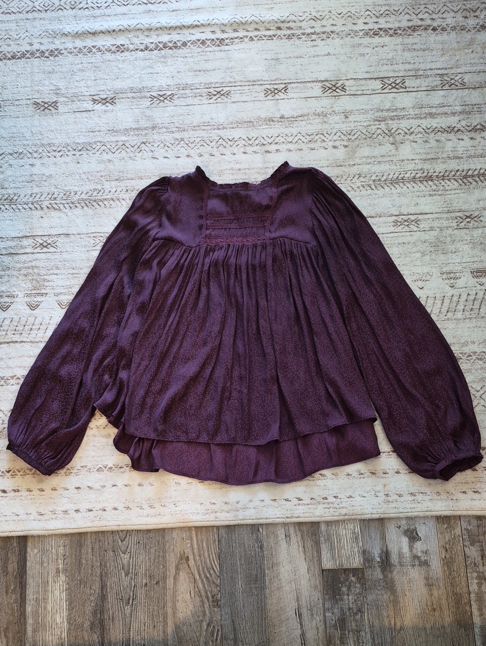 Gentle Fawn Plum Long-Sleeve Smocked Yoke Blouse